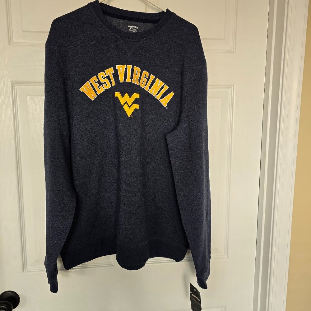 West Virginia Mountaineers Men's Captivating‎ Pullover Sweatshirt Blue Sz XL NWT